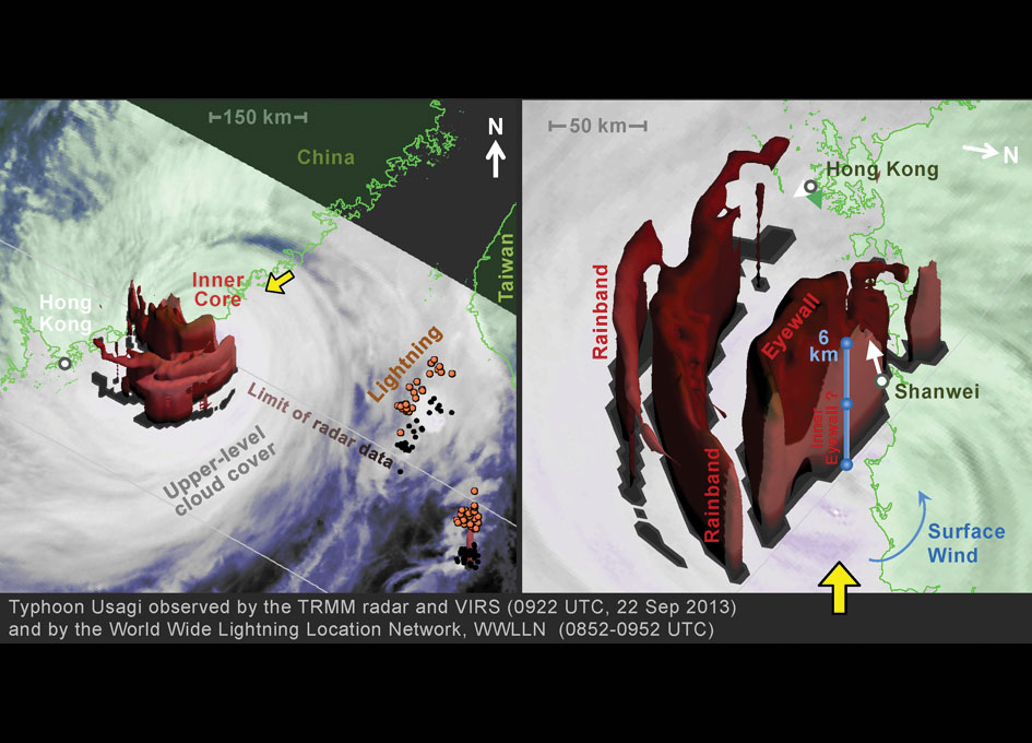 How Landfall of Super Typhoon Usagi Looked in 3D From Space, Inner Core Disintegrates Nature