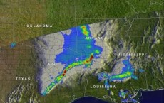 TRMM Image of Rainfall in Tornadic Texas Storms