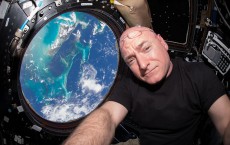 American astronaut Scott Kelly in space.