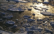 Broken Ice At Sunset