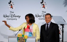 Michelle Obama And Disney CEO Robert Iger Hold News Conference On Disney's Nutritional Guidelines