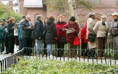 Seniors Wait In Lines For Scarce Flu Vaccine