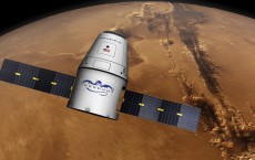 SpaceX Dragon over Mars