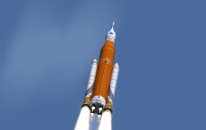 Space Launch System in Flight