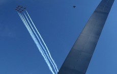 Canadian Defense Force Snowbirds Squadron Flys Over Washington DC 