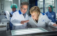 Chancellor Merkel Visits Sanofi Plant