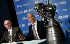 Jeff Bezos, Founder Of Blue Origin Aerospace, Speaks At News Conference On Space Exploration With United Launch Alliance CEO  