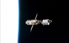 Space Station orbiting earth following release