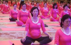 Pregnant Women Practice Yoga In Beijing