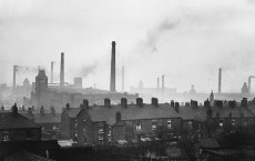 Cotton Mill Chimneys Belching Smoke