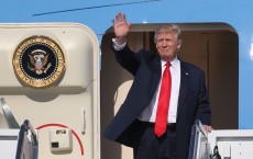 Donald Trump Arrives In West Palm Beach For Presidents Day Weekend