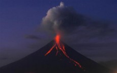 Mayon Volcano Spews Ash