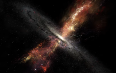 Artist’s Impression Of Stars Born In Winds From Supermassive Black Holes