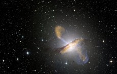 This false-color composite image shows the nearby galaxy Centaurus A