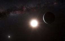 An artist's impression shows the new planet orbiting the star Alpha Centauri B