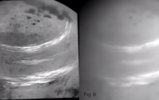 Cassini Captures Dramatic Clouds Streaking Across Saturn's Moon Titan