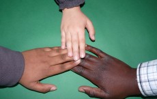 2 Person and 1 Child Connected Hands