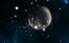 Composite Image of CTB 1 Supernova Remnant and Glowing Trail from Pulsar J0002+6216 (IMAGE)