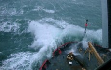 USCGC Healy Breaking through the Bering Sea