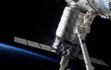 Cygnus cargo spacecraft docked with ISS.