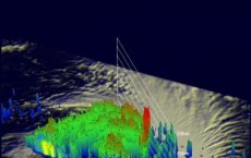 TRMM data from the flight over tropical storm Koji are shown in the 3-D image above. Those data reveal that an eye hadn't formed but powerful storm towers around KOJI's center were reaching heights of almost 15km (~9.3 miles).